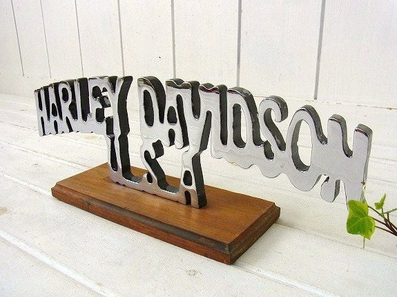 HARLEY DAVIDSON USA ハーレーダビッドソン ヴィンテージ サイン 看板 オブジェ  オートバイ カスタムショップ