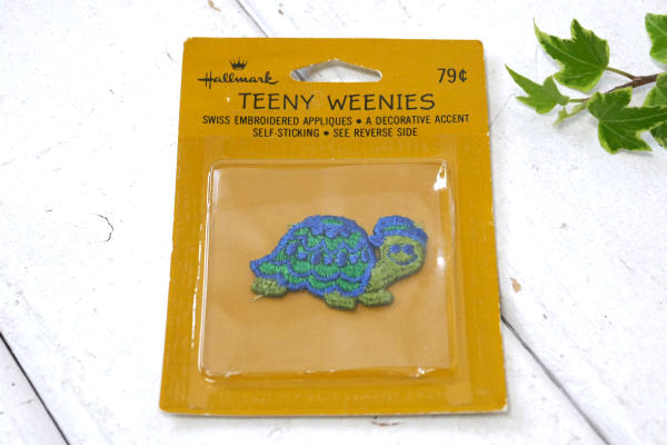 USA ホールマーク・1970s・亀・スマイル・笑顔・デッドストック・ヴィンテージ・ワッペン・刺繍
