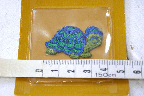 USA ホールマーク・1970s・亀・スマイル・笑顔・デッドストック・ヴィンテージ・ワッペン・刺繍