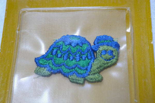 USA ホールマーク・1970s・亀・スマイル・笑顔・デッドストック・ヴィンテージ・ワッペン・刺繍