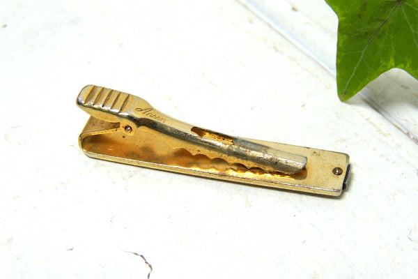 【Anson】ゴールド×シルバーの装飾・リーフ柄・シンプルなデザイン・タイピン・タイバー