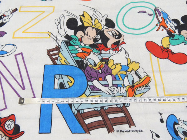 【ミッキー&フレンズ】アルファベット柄・ヴィンテージ・ユーズドシーツ(ボックスタイプ) USA