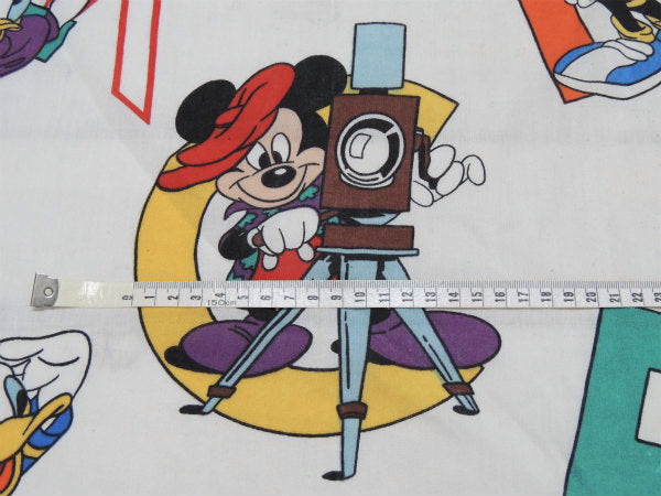 【ミッキー&フレンズ】アルファベット柄・ヴィンテージ・ユーズドシーツ(ボックスタイプ) USA