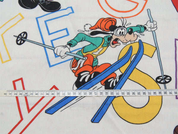 【ミッキー&フレンズ】アルファベット柄・ヴィンテージ・ユーズドシーツ(ボックスタイプ) USA