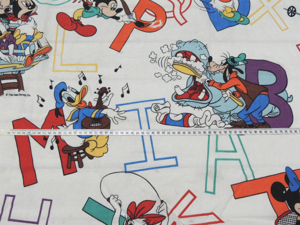 【ミッキー&フレンズ】アルファベット柄・ヴィンテージ・ユーズドシーツ(ボックスタイプ) USA