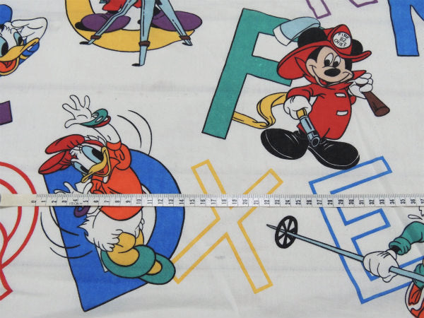 【ミッキー&フレンズ】アルファベット柄・ヴィンテージ・ユーズドシーツ(ボックスタイプ) USA