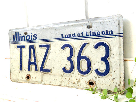 【イリノイ州・TAZ 363】ヴィンテージ・ナンバープレート・カーライセンスプレー