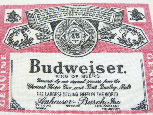 【Budweiser】バドワイザー・コットン製・ヴィンテージ・ファブリック/生地 USA