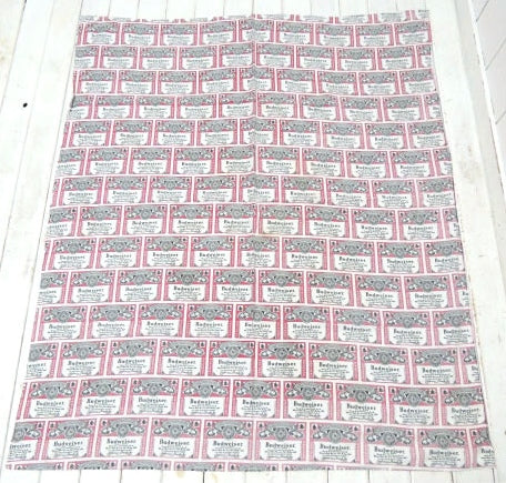 【Budweiser】バドワイザー・コットン製・ヴィンテージ・ファブリック/生地 USA