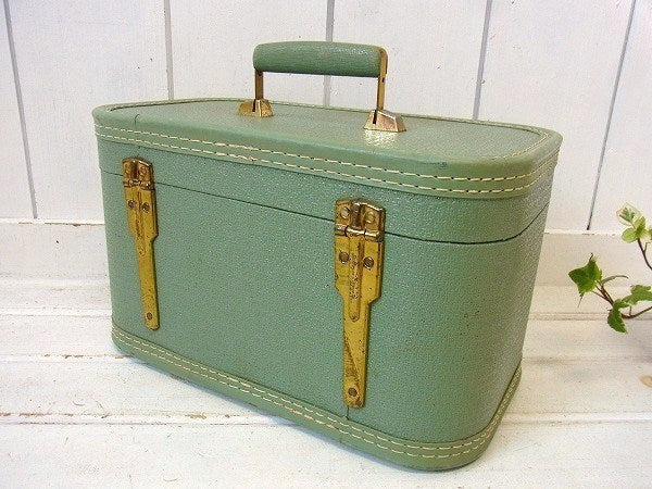 【Starline】ミントグリーン色・ヴィンテージ・メイクボックス/コスメボックス USA