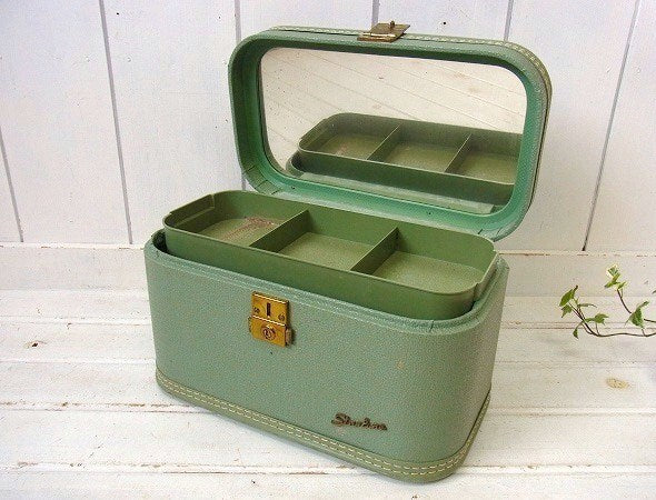 【Starline】ミントグリーン色・ヴィンテージ・メイクボックス/コスメボックス USA