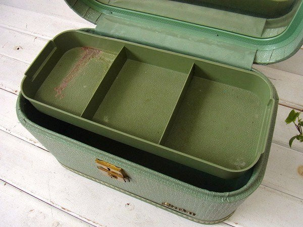 【Starline】ミントグリーン色・ヴィンテージ・メイクボックス/コスメボックス USA