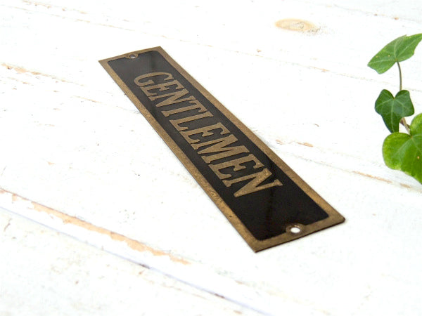 【GENTLEMEN】メンズ・真鍮製・アンティーク・ルームサイン・案内標示プレート・看板