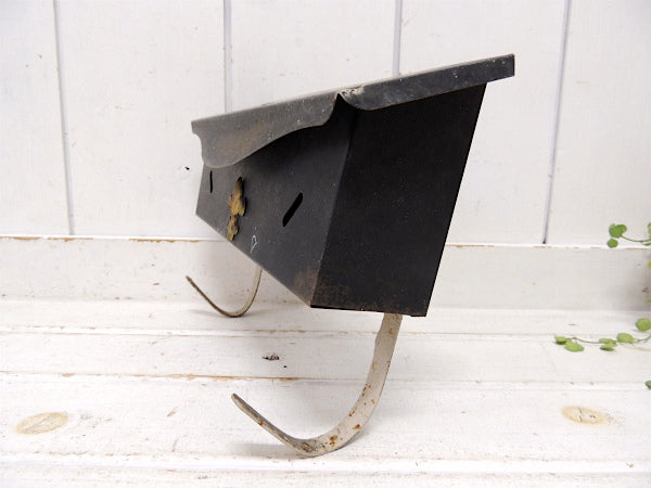 USA!ユリの紋章モチーフ&新聞受け付き・横型・ヴィンテージ・メールボックス/郵便受け/ポスト