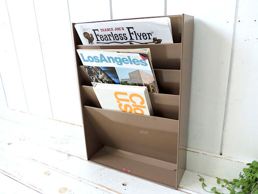 【1960's~GWS】工業系・ベージュ・メタル製・ヴィンテージ・書類スタンド・書類ラック・USA