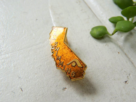 カリフォルニア州 地図 CAL.SWIMMING 水泳 ヴィンテージ・ブローチ・アクセサリー・1950's~