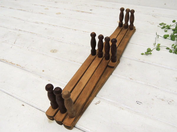 ノスタルジック・古い木製の伸縮式・アンティーク・ハットラック/コートフック USA