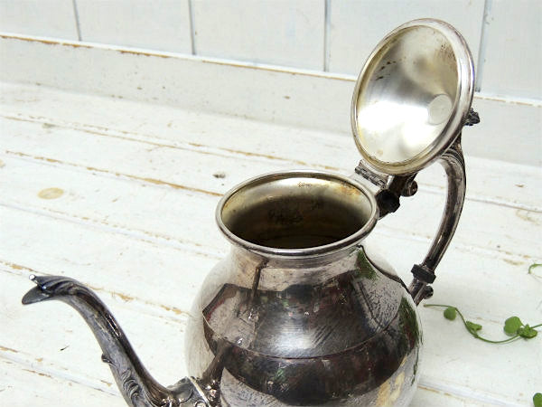 【F.B. ROGERS SILVER CO】シルバー製・アンティーク・ティーポット/ポット/銀食器