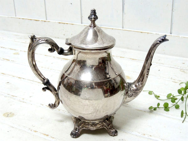 【F.B. ROGERS SILVER CO】シルバー製・アンティーク・ティーポット/ポット/銀食器