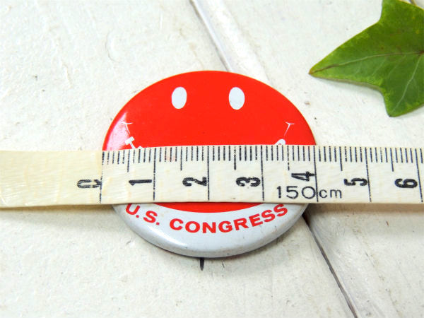 【スマイル・smile・笑顔】HAPPY CAMP・1960~ヴィンテージ・缶バッジ・USA