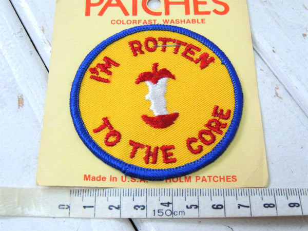 I'M ROTTEN TO THE CORE メッセージ ビンテージ 刺繍 ワッペン デッドストック