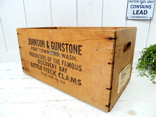 【JOHNSON&GUNSTON】アドバタイジング・木箱・ビンテージ・ウッドボックス・ジャンク