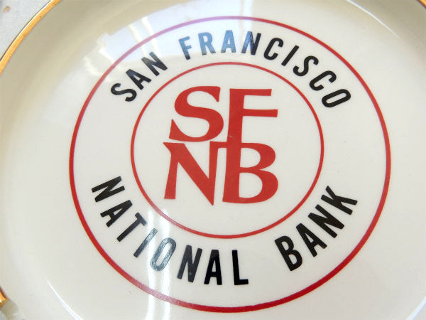 SFNB サンフランシスコ・ナショナルバンク 陶器製・アドバタイジング・ヴィンテージ・灰皿・USA