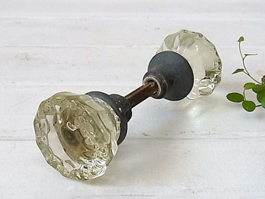 硝子・12角形 アンティーク・ドアノブ・USA・ガラス・住宅 建材・アメリカンホーム・金具