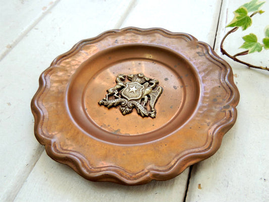 アンティーク オールド PORLARAZON LA FUERZA 銅 チリ細工装飾 プレート トレイ