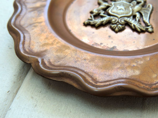 アンティーク オールド PORLARAZON LA FUERZA 銅 チリ細工装飾 プレート トレイ