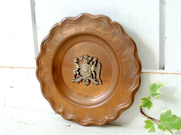 アンティーク オールド PORLARAZON LA FUERZA 銅 チリ細工装飾 プレート トレイ