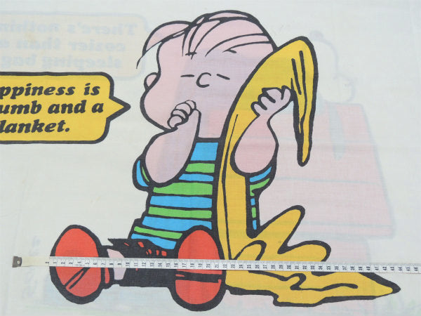 【スヌーピー&ライナス】ピーナッツの仲間・70'sヴィンテージ・USEDピロケース/枕カバー