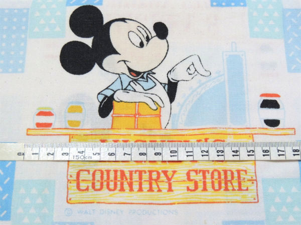 【ミッキー&フレンズ】カントリーストア柄・フランネル素材・ヴィンテージ・USEDピロケース/枕カバー