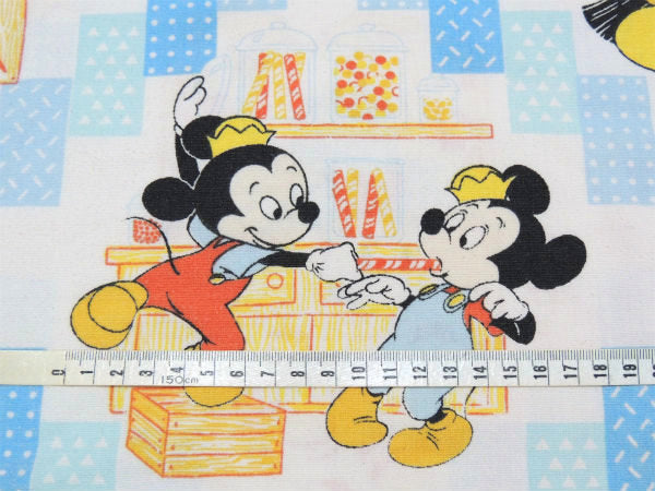 【ミッキー&フレンズ】カントリーストア柄・フランネル素材・ヴィンテージ・USEDピロケース/枕カバー