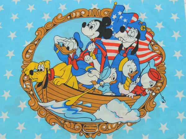 【ミッキー&フレンズ】アメリカ独立記念&自由の鐘・ヴィンテージ・ピロケース・枕カバー