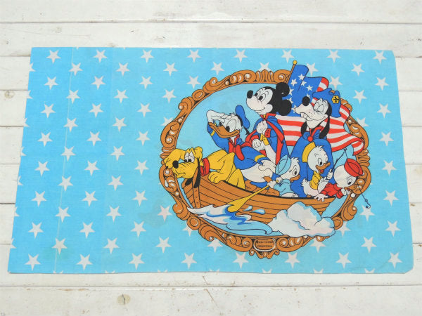 【ミッキー&フレンズ】アメリカ独立記念&自由の鐘・ヴィンテージ・ピロケース・枕カバー