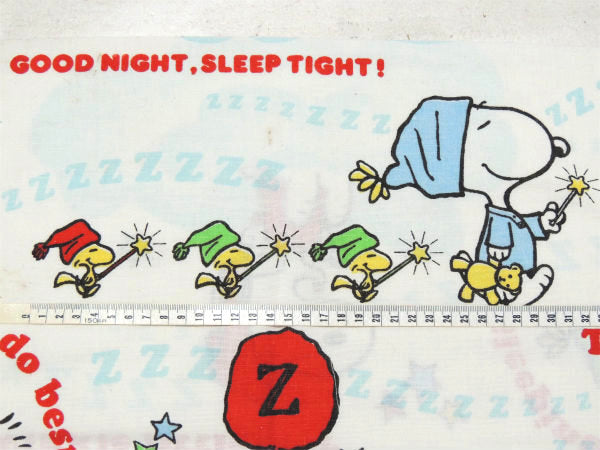 【スヌーピー】ベッドタイムおやすみ柄・60'sヴィンテージ・USEDピロケース/枕カバー USA