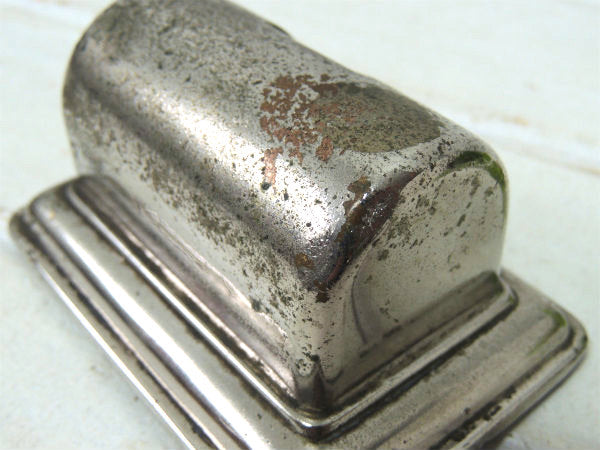 シルバー色のメタル製・アンティーク・デスクカレンダー/卓上カレンダー USA