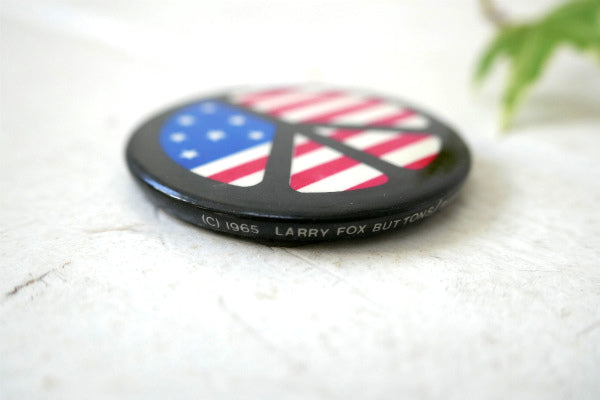 PEACE・ラブ&ピース アメリカ星条旗 ヴィンテージ・缶バッジ US アクセサリー