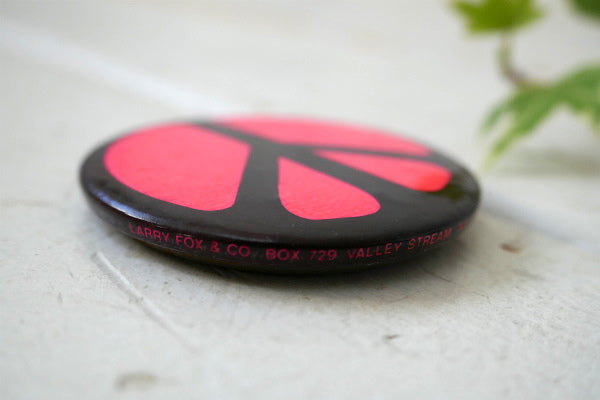 1960's PEACE・ラブ&ピース 平和 シンボル ヴィンテージ・缶バッジ USA ヒッピー