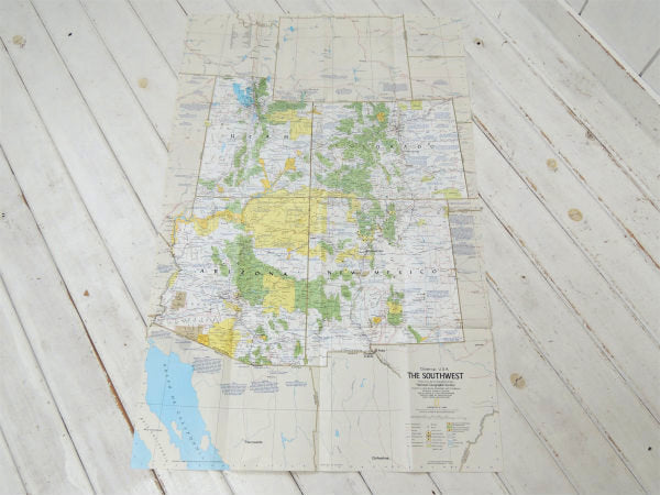 【ナショナル ジオグラフィック】アリゾナ州&コロラド州etc・80'sヴィンテージ・マップ/地図