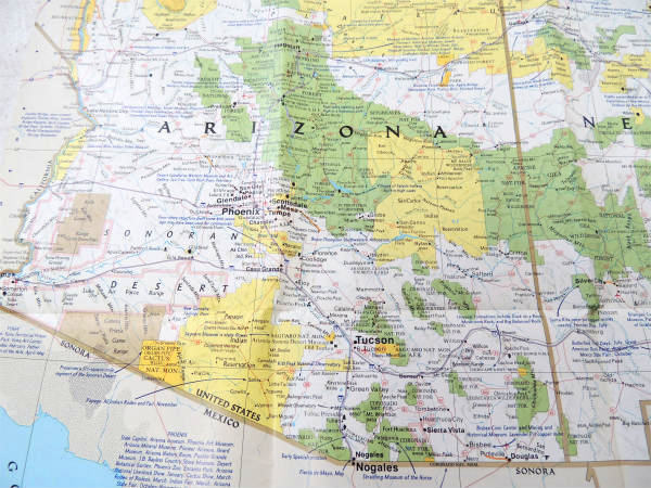 【ナショナル ジオグラフィック】アリゾナ州&コロラド州etc・80'sヴィンテージ・マップ/地図