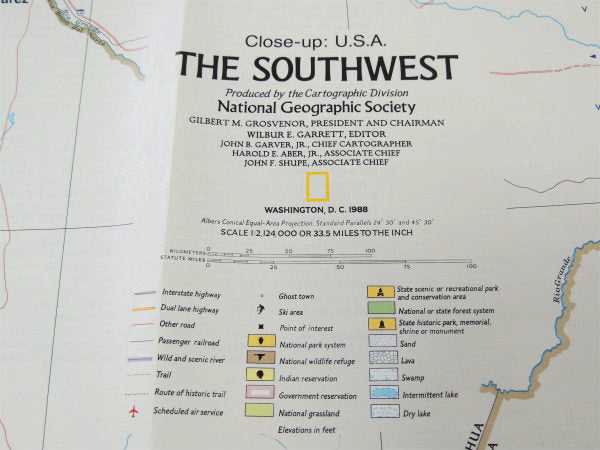 【ナショナル ジオグラフィック】アリゾナ州&コロラド州etc・80'sヴィンテージ・マップ/地図