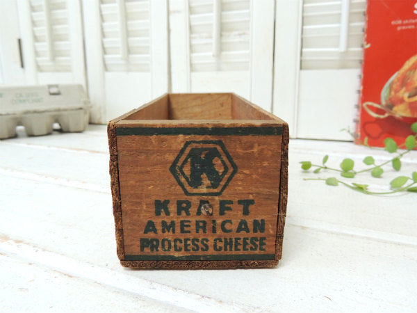 【KRAFT AMERICAN】クラフト社・全面ロゴ入り・木製・アンティーク・チーズボックス/木箱