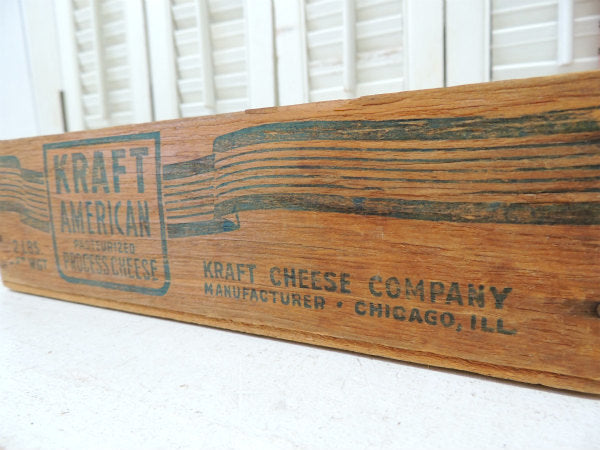 【KRAFT AMERICAN】クラフト社・全面ロゴ入り・木製・アンティーク・チーズボックス/木箱