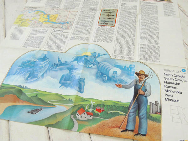 ナショナル ジオグラフィック カンザス州&ネブラスカ州・80's ヴィンテージ・マップ 地図