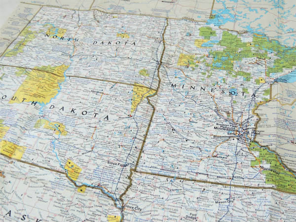 ナショナル ジオグラフィック カンザス州&ネブラスカ州・80's ヴィンテージ・マップ 地図