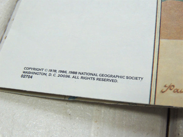 ナショナル ジオグラフィック カンザス州&ネブラスカ州・80's ヴィンテージ・マップ 地図