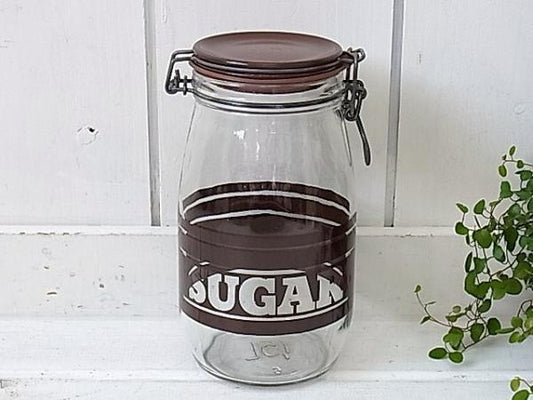【SUGAR】ヴィンテージ・ガラスジャー/保存瓶　USA