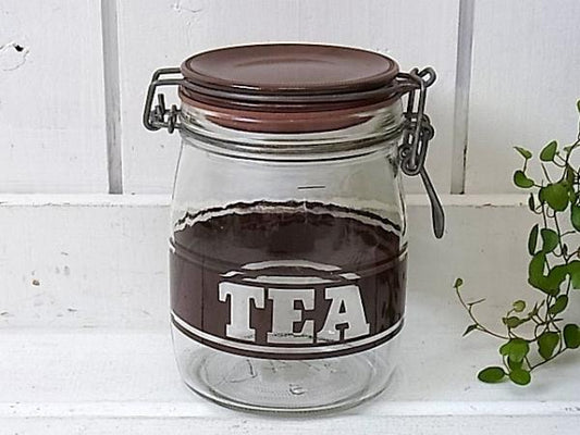 【TEA】ヴィンテージ・ガラスジャー/保存瓶　USA